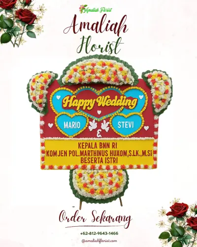 Karangan Papan Bunga Pernikahan di Pelabuhan Probolinggo